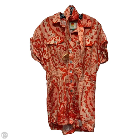 Romper Designer By Farm Rio In Orange & Red, Size: L