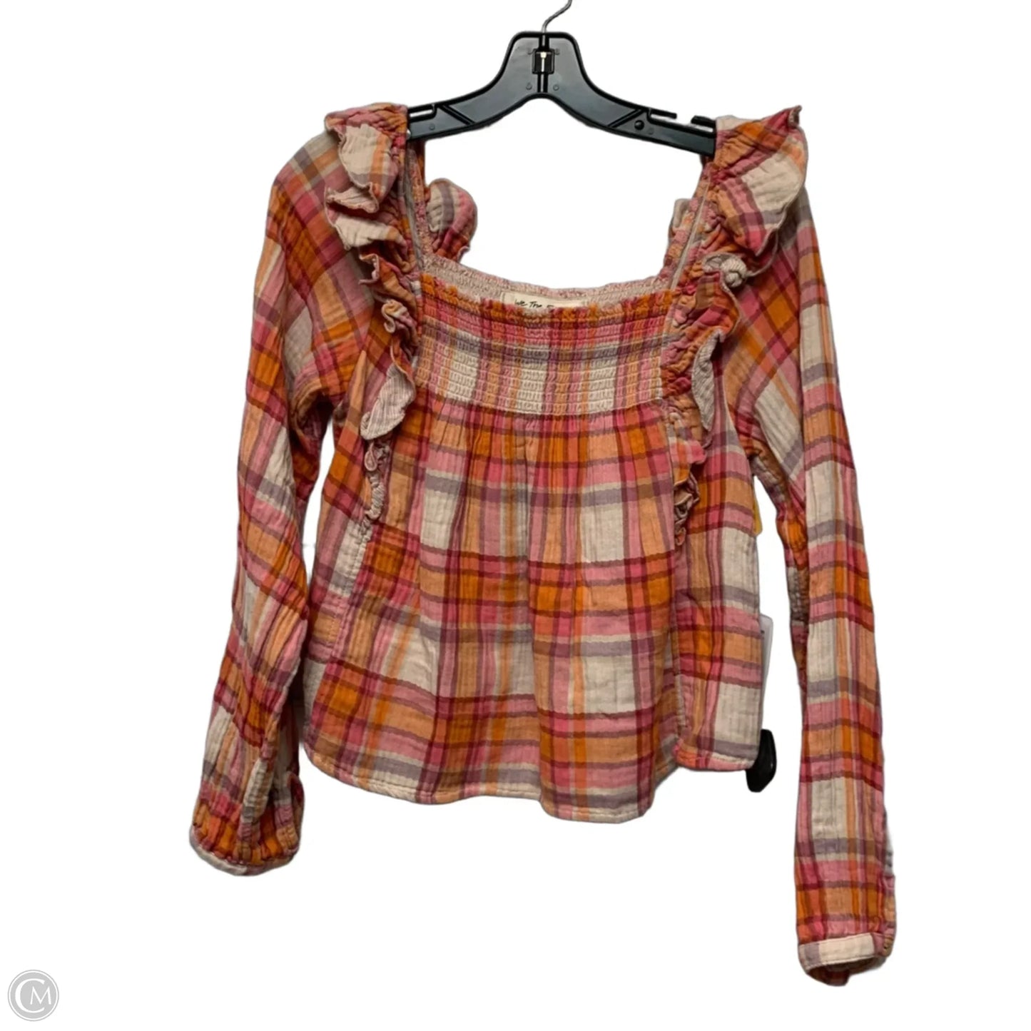 Top Long Sleeve By We The Free In Orange & Pink, Size: Xs