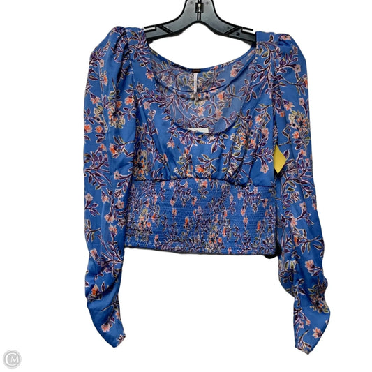 Top Long Sleeve By Free People In Blue & Orange, Size: S