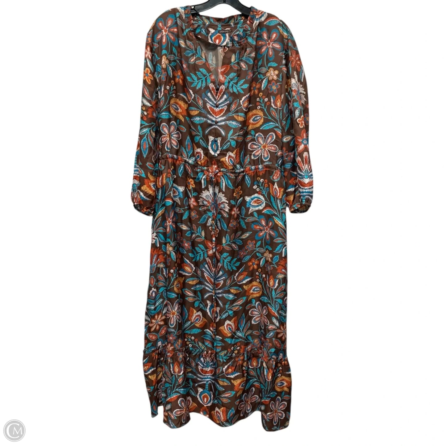 Dress Casual Maxi By Kaari Blue In Blue & Brown, Size: Xl