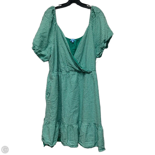 Dress Casual Short By Draper James Rsvp In Green & White, Size: 3x