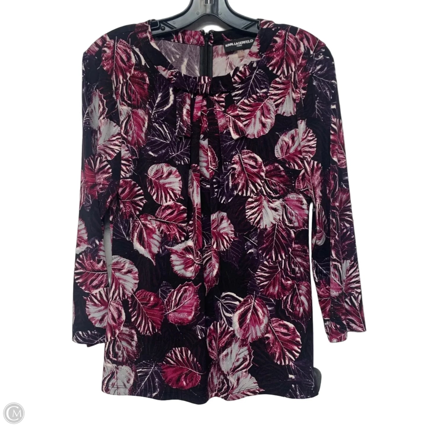 Top Long Sleeve Designer By Karl Lagerfeld In Purple, Size: S