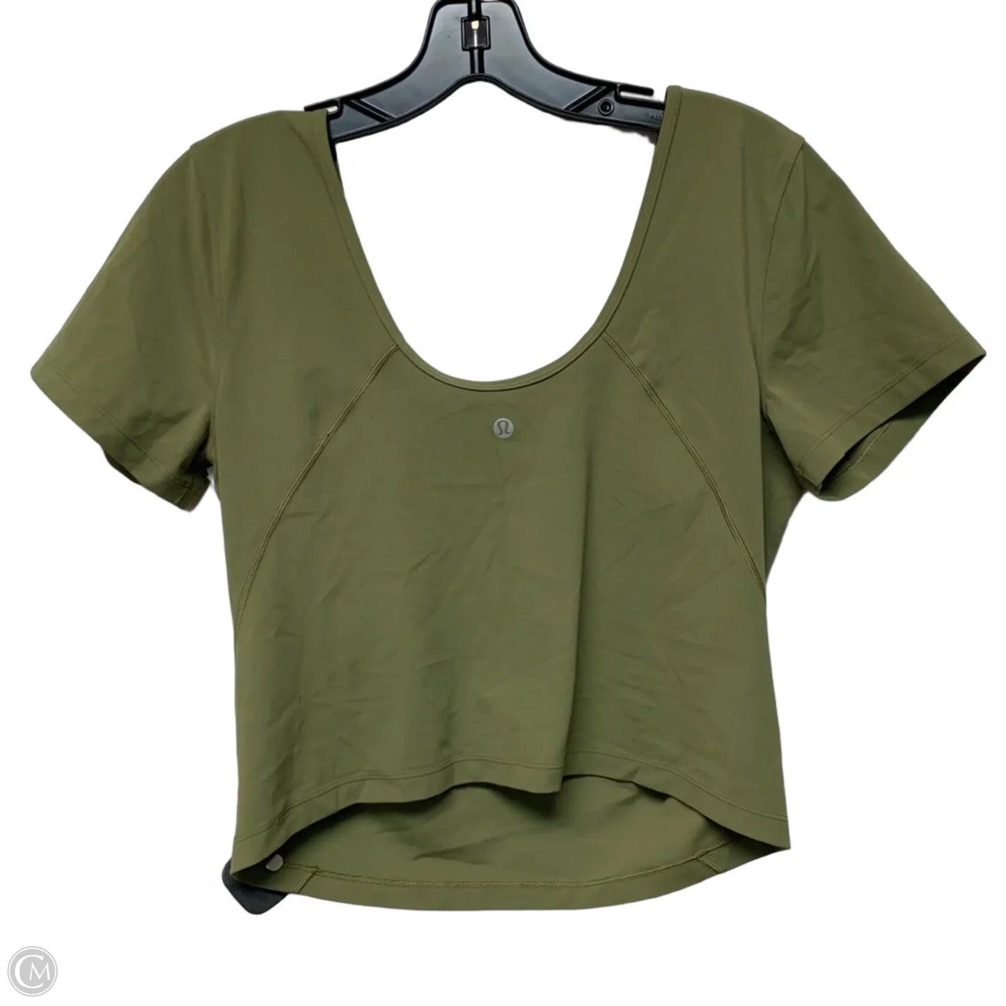 Athletic Top Short Sleeve By Lululemon In Green, Size: L