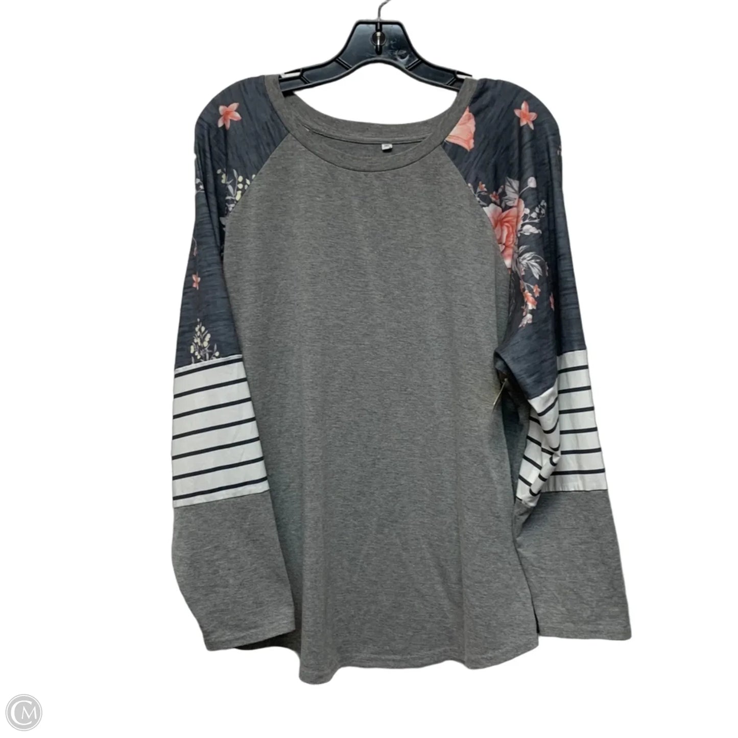 Top Long Sleeve In Grey, Size: 2x