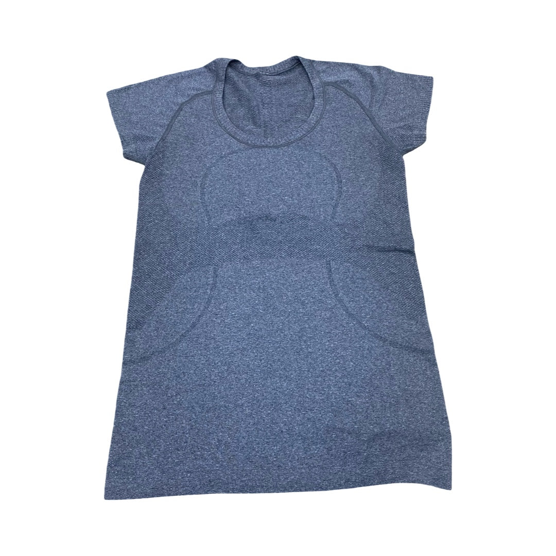 Athletic Top Ss By Lululemon In Grey, Size:6