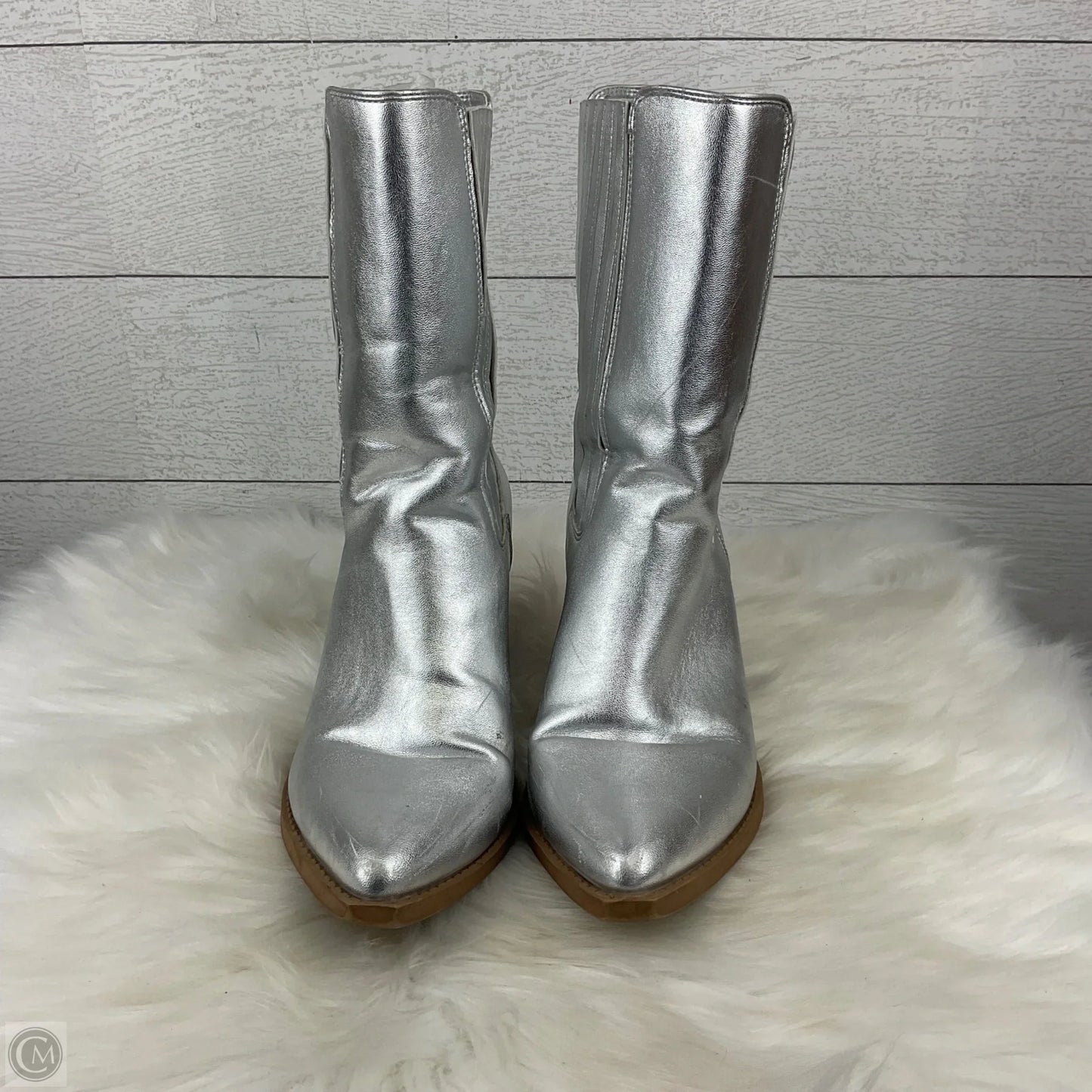 Boots Western By Forever 21 In Silver, Size: 9