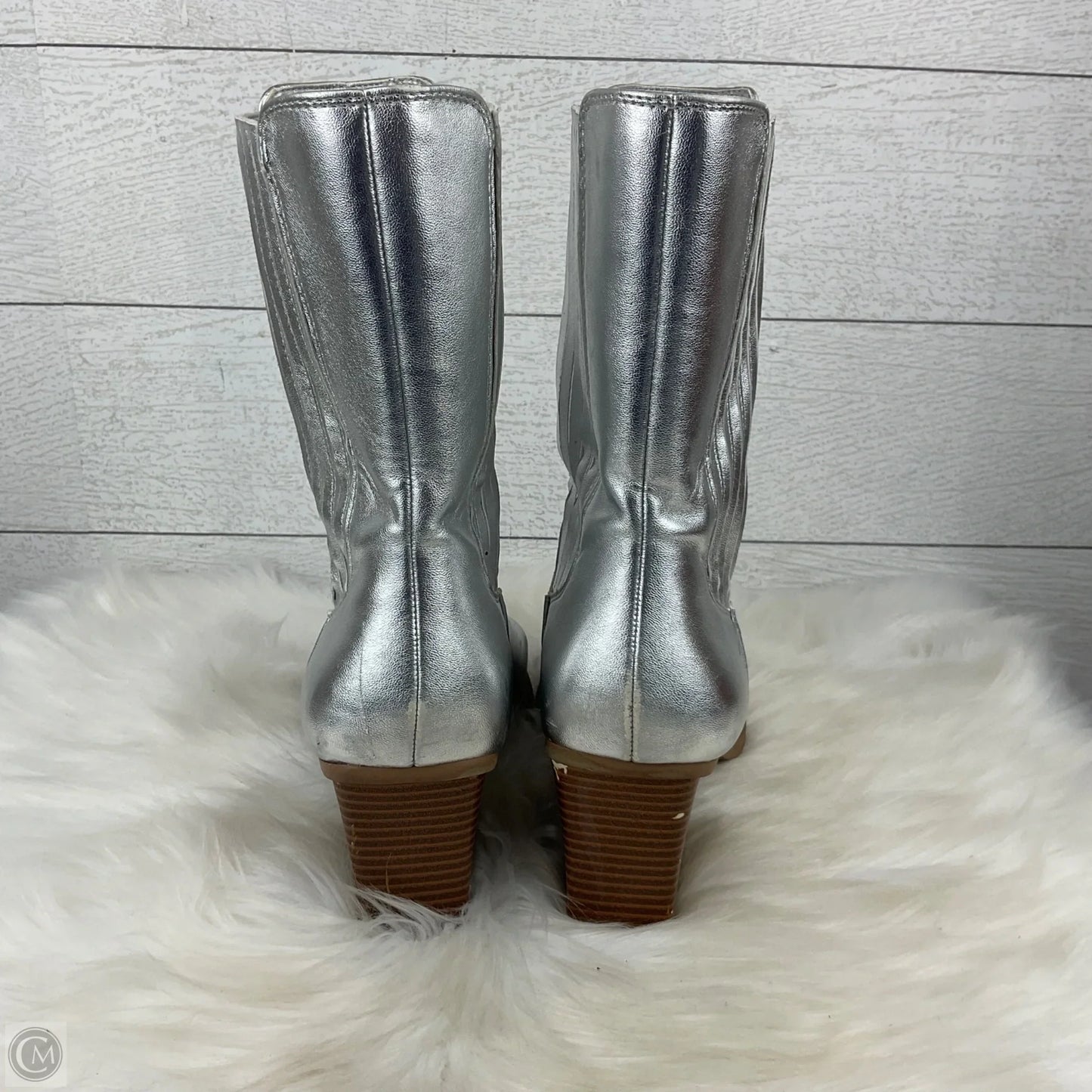 Boots Western By Forever 21 In Silver, Size: 9