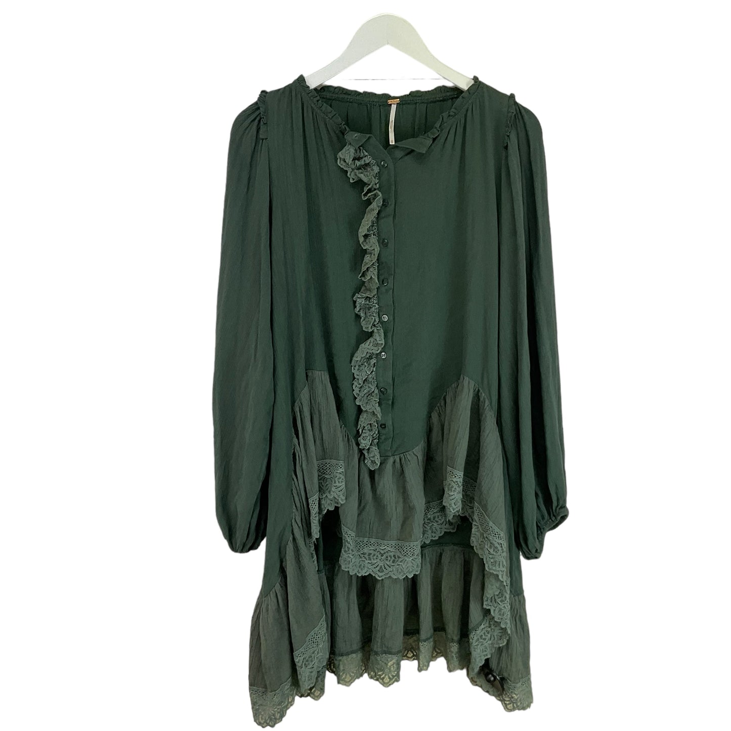 Green Tunic Long Sleeve Free People, Size Xs