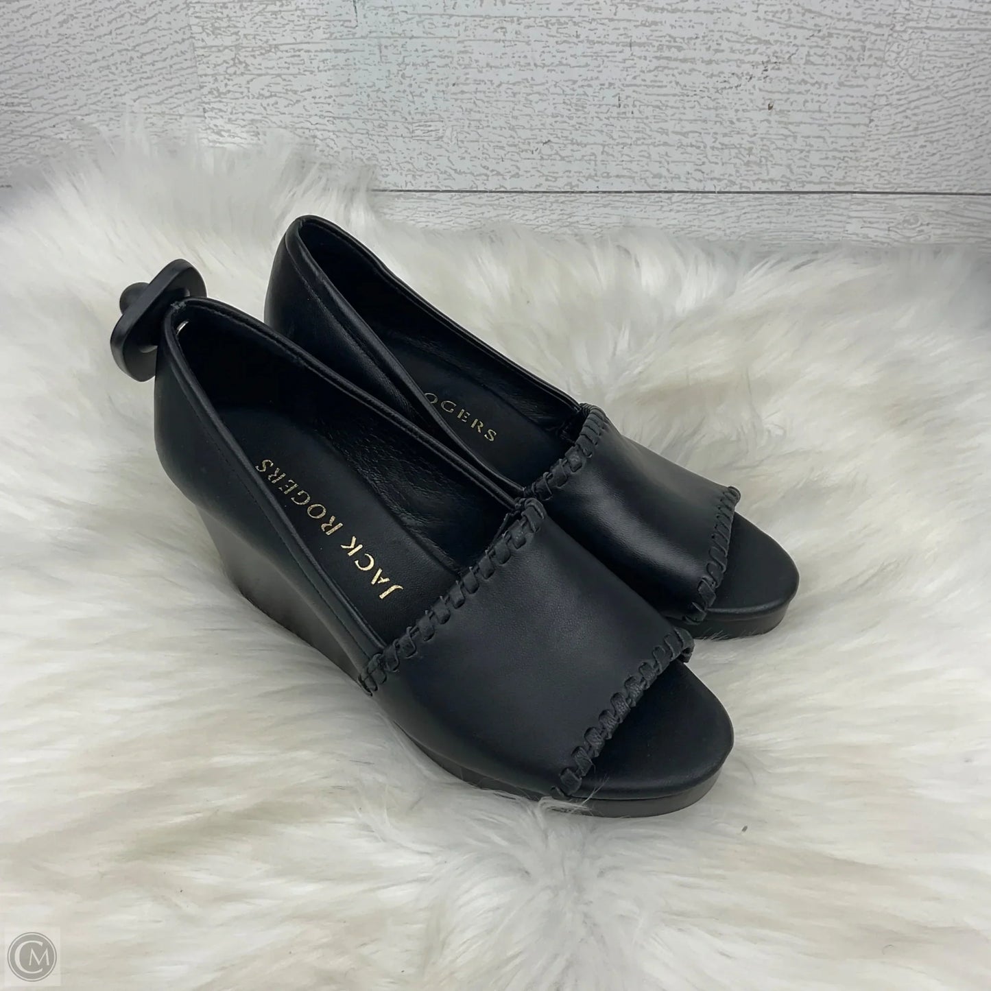 Shoes Heels Wedge By Jack Rogers In Black, Size: 5