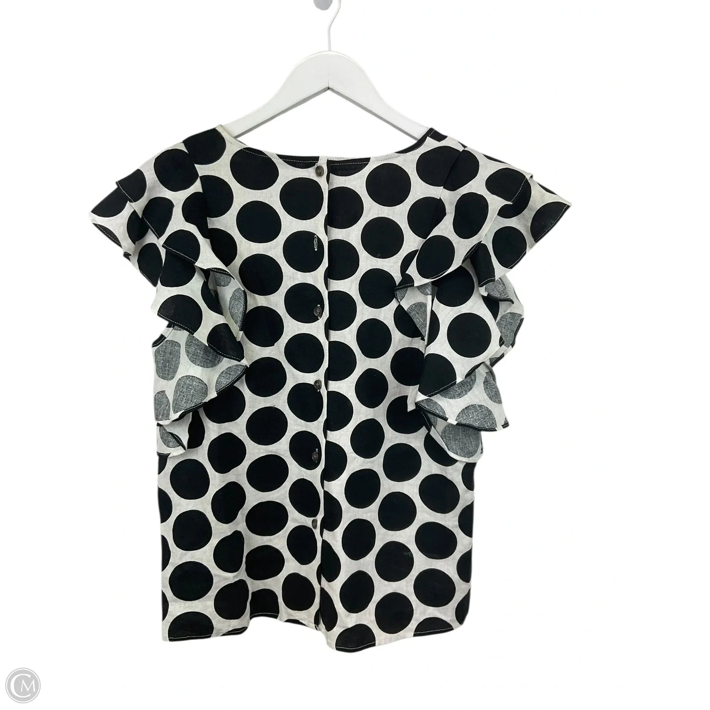 Top Short Sleeve By Who What Wear In Black & White, Size: M