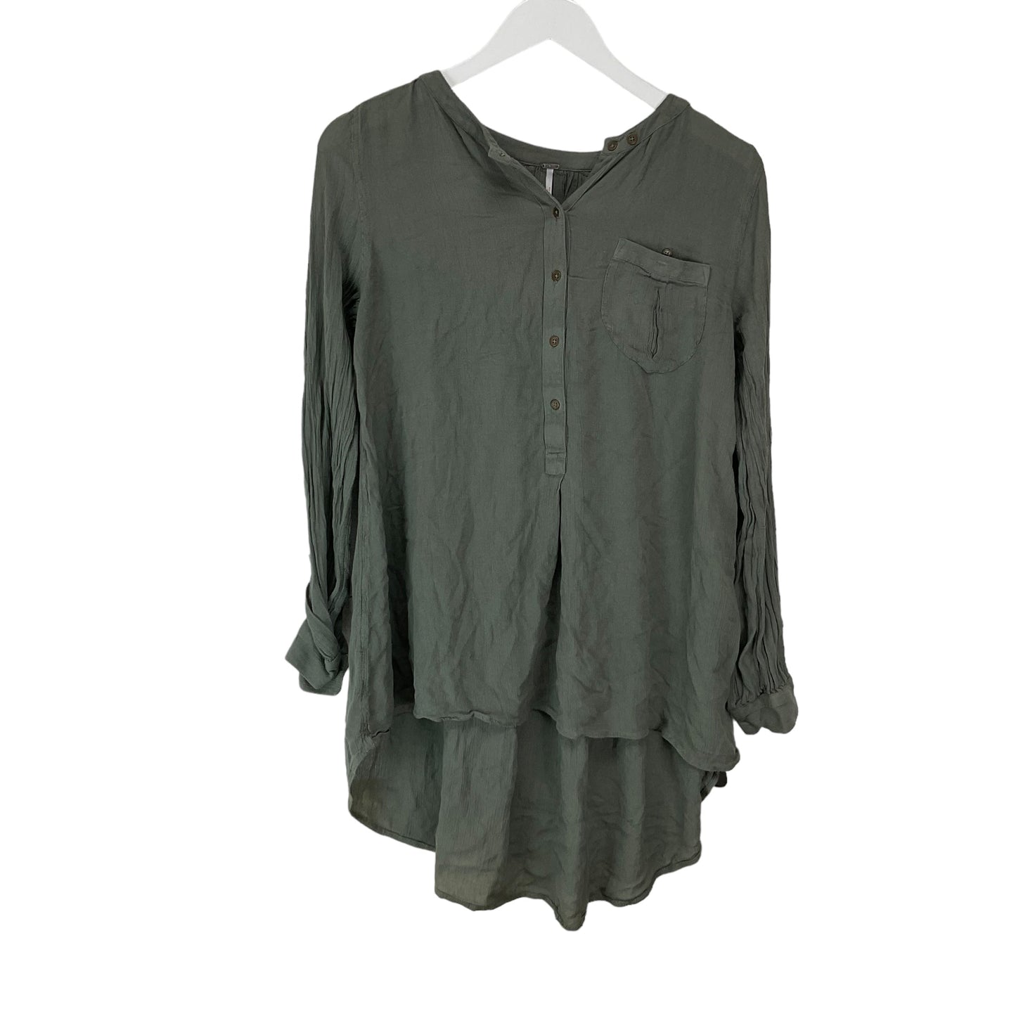 Green Top Long Sleeve Free People, Size S