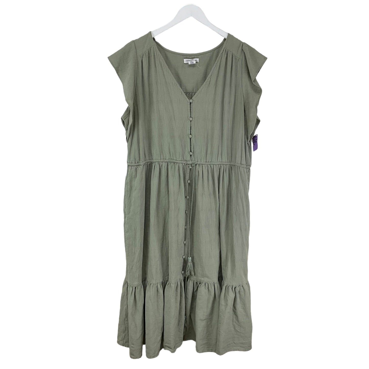 Dress Casual Maxi By Lucky Brand In Green, Size: 2x