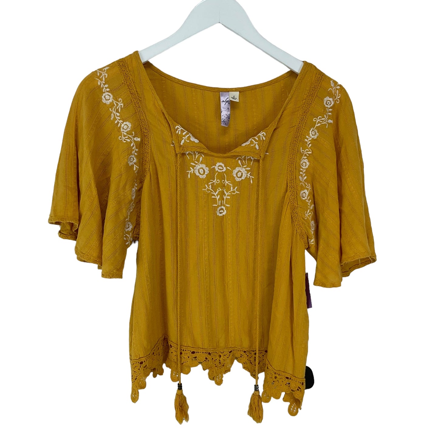 Yellow Top Short Sleeve Alya, Size S