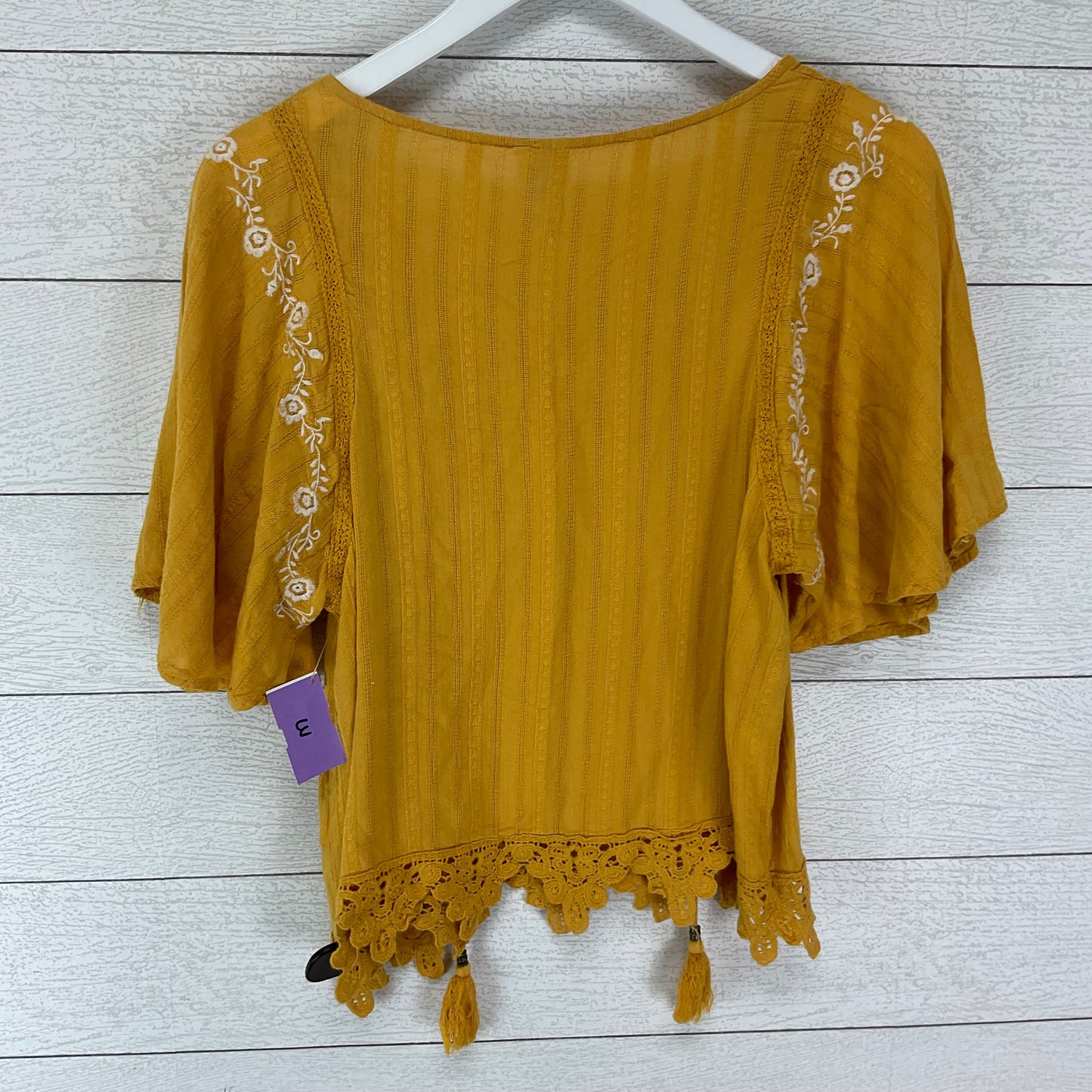 Yellow Top Short Sleeve Alya, Size S