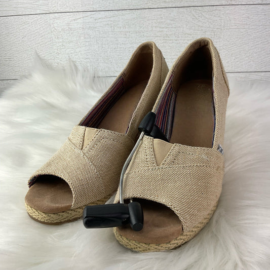 Sandals Heels Wedge By Toms In Tan, Size: 7