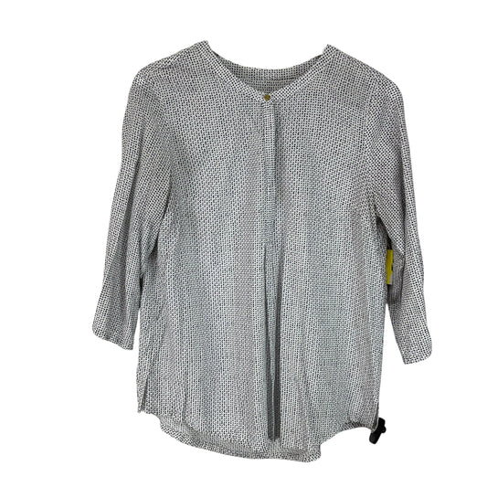 Top Long Sleeve Basic By Liz Claiborne In Polkadot Pattern, Size: M