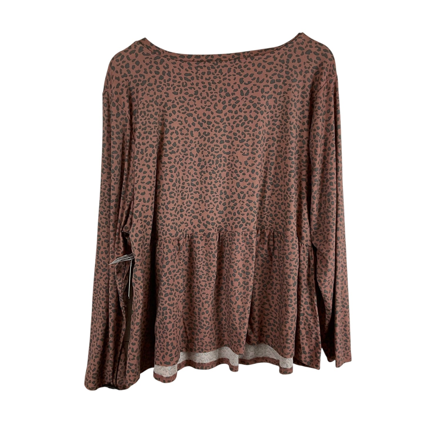 Top Long Sleeve By Pink Rose In Animal Print, Size: 3x