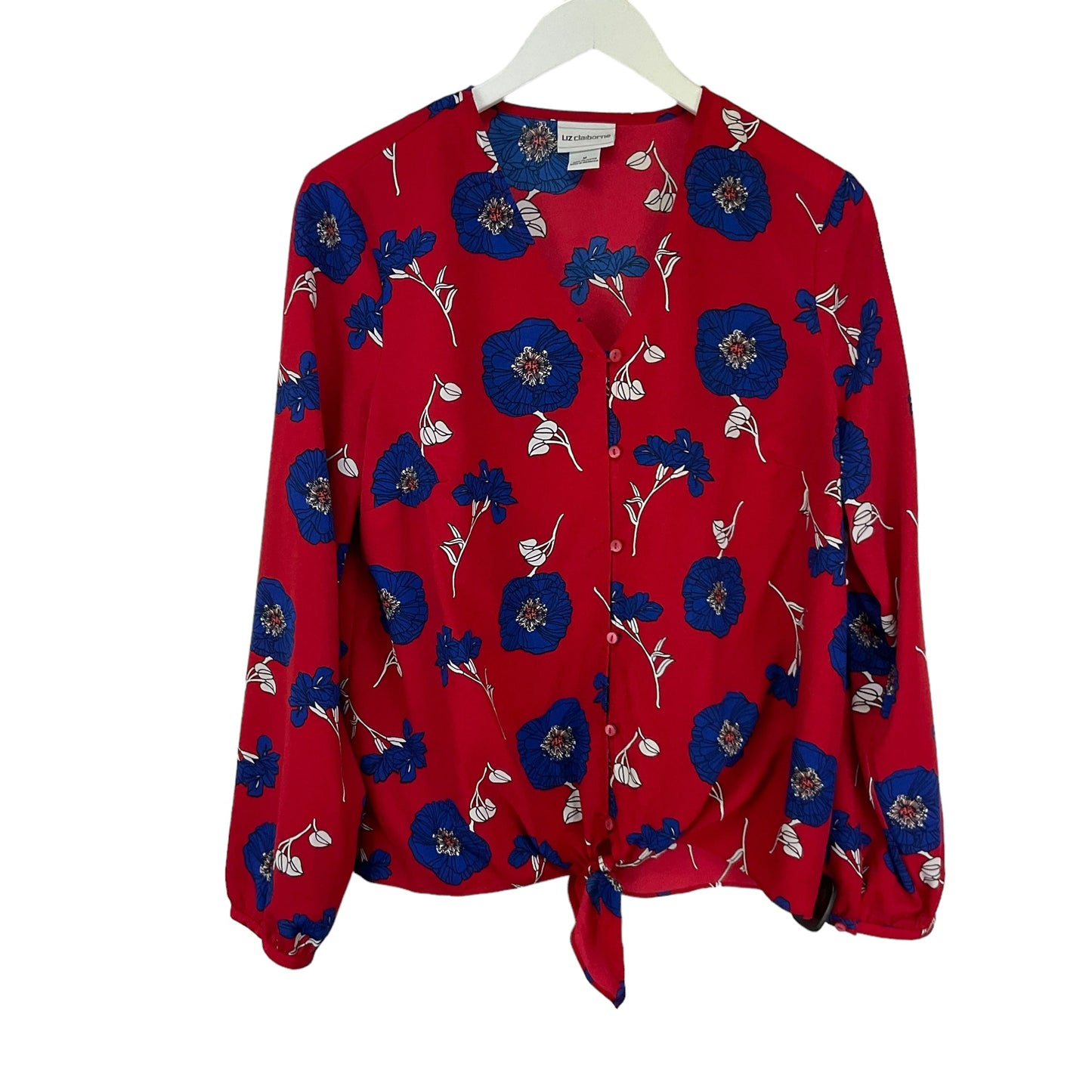 Red Top Long Sleeve Liz Claiborne, Size M