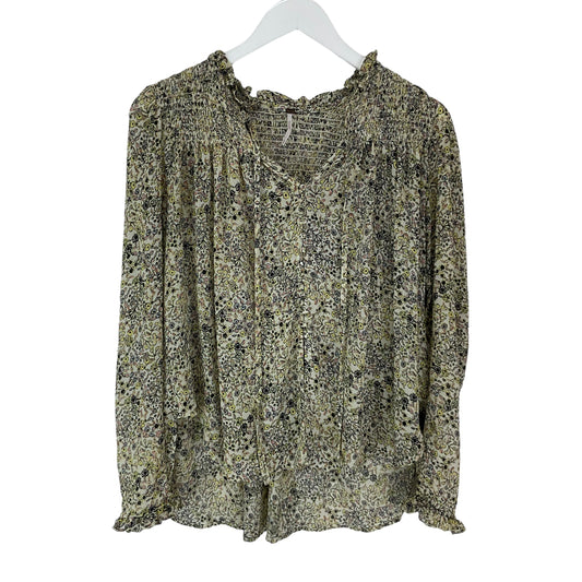 Floral Print Top Long Sleeve Free People, Size M