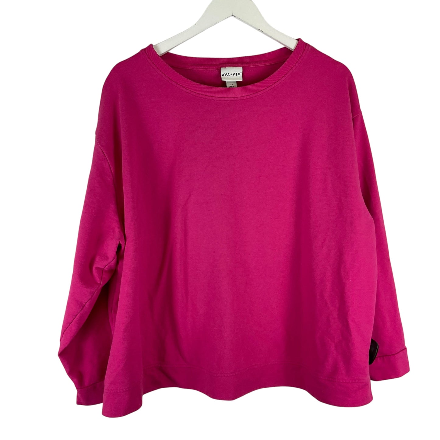 Top Long Sleeve By Ava & Viv In Pink, Size: 2x