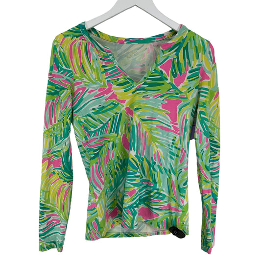 Green Top Long Sleeve Designer Lilly Pulitzer, Size Xs