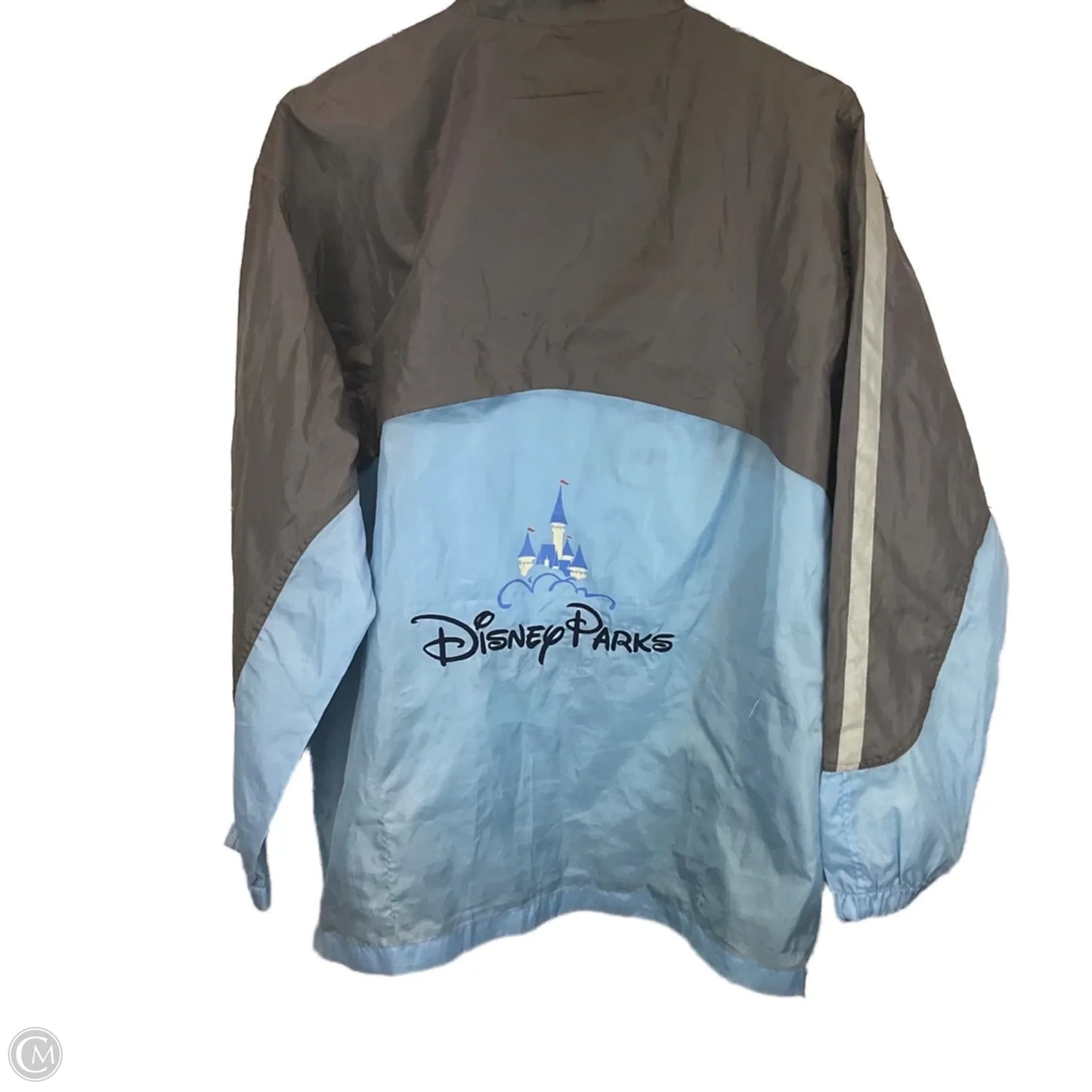 Jacket Windbreaker By Disney Store In Blue & Grey, Size: M