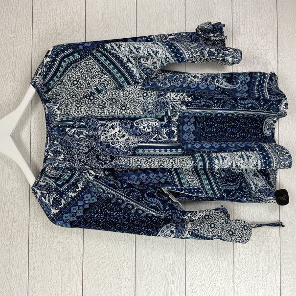 Top Long Sleeve By Skies Are Blue In Blue, Size: S