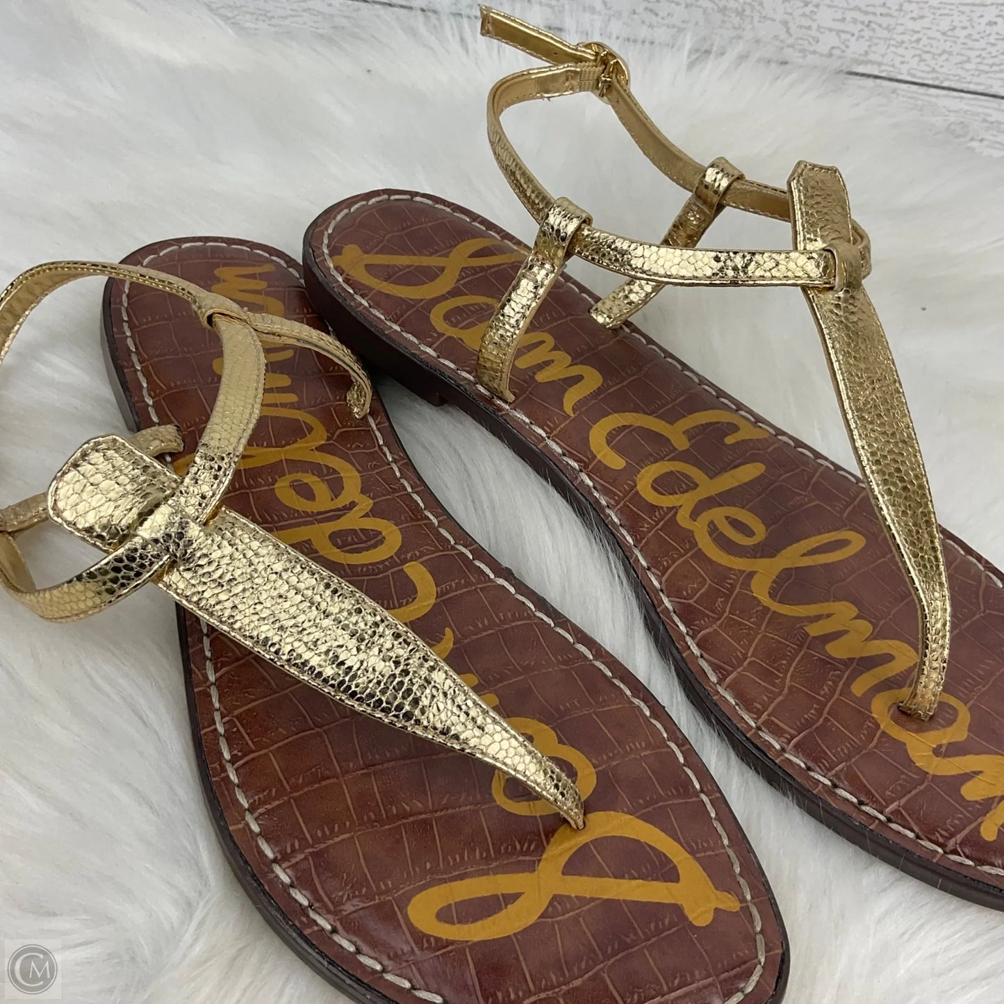 Sandals Flip Flops By Sam Edelman In Gold, Size: 8.5