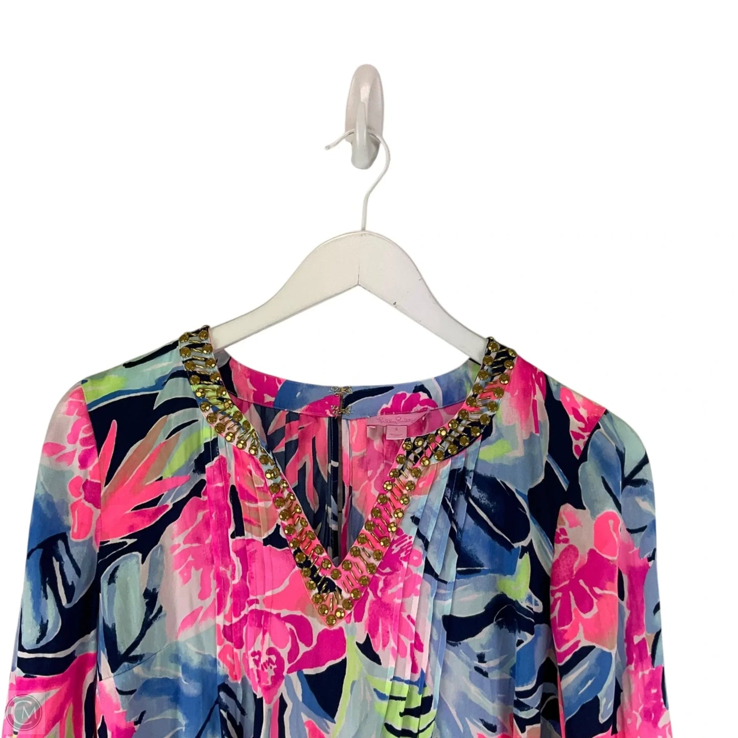 Romper Designer By Lilly Pulitzer In Blue & Pink, Size: S