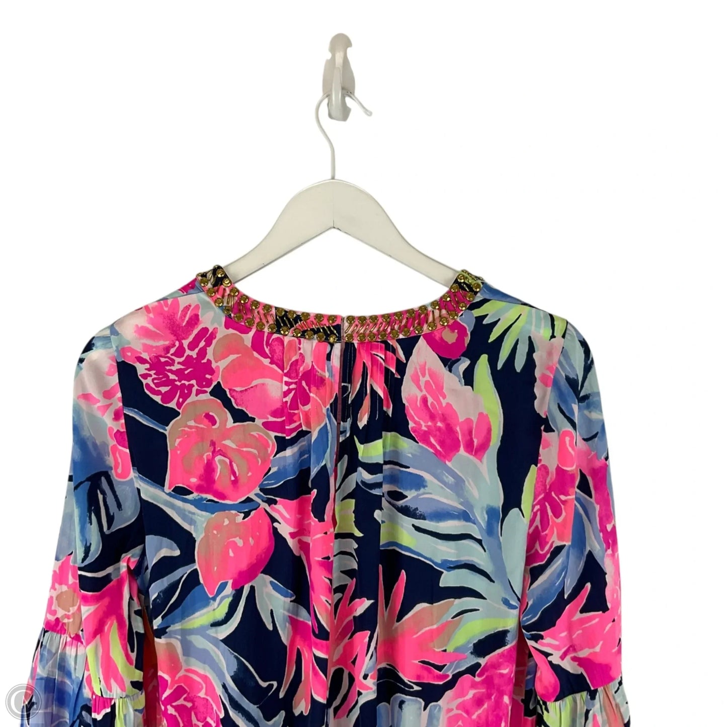 Romper Designer By Lilly Pulitzer In Blue & Pink, Size: S