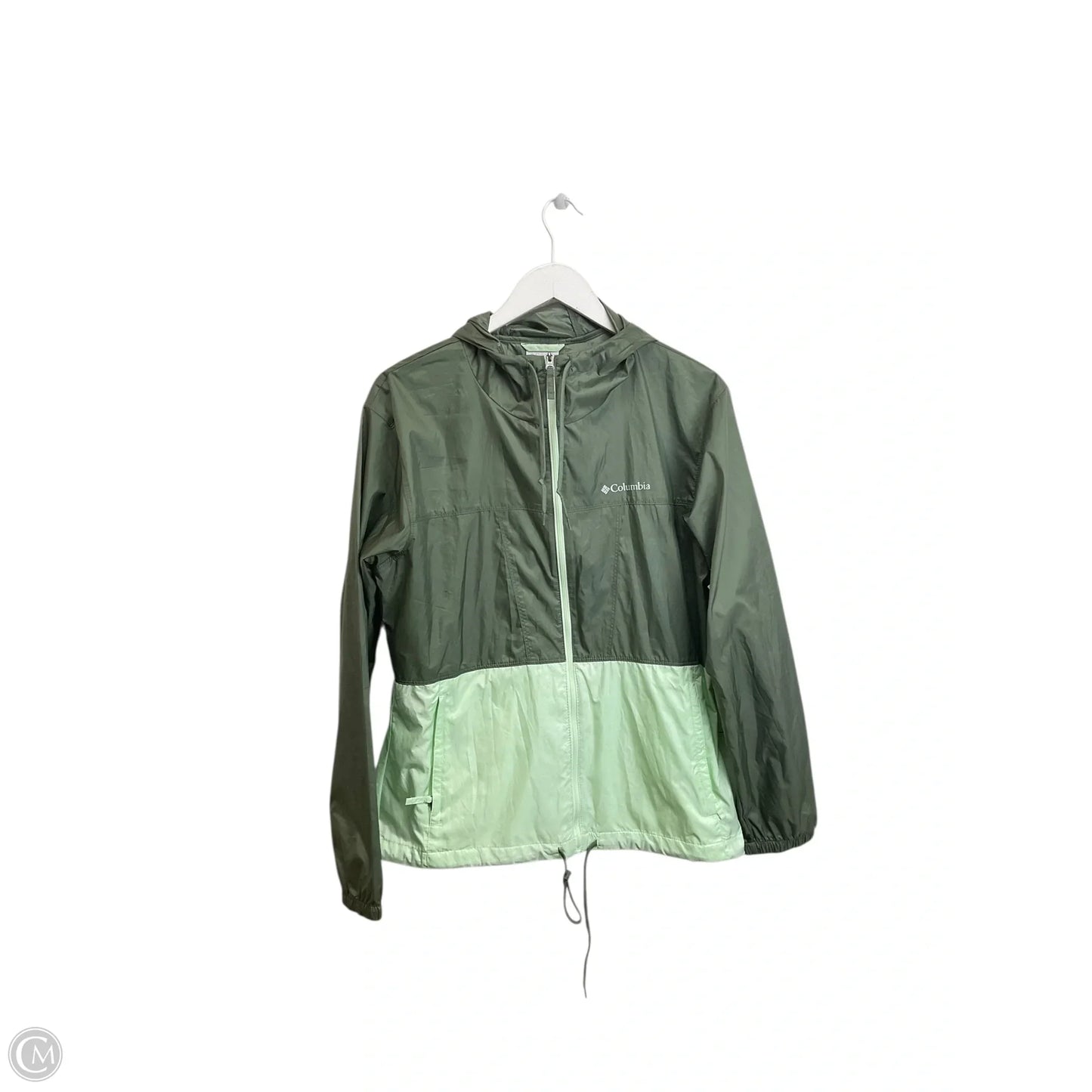Jacket Windbreaker By Columbia In Green, Size: M