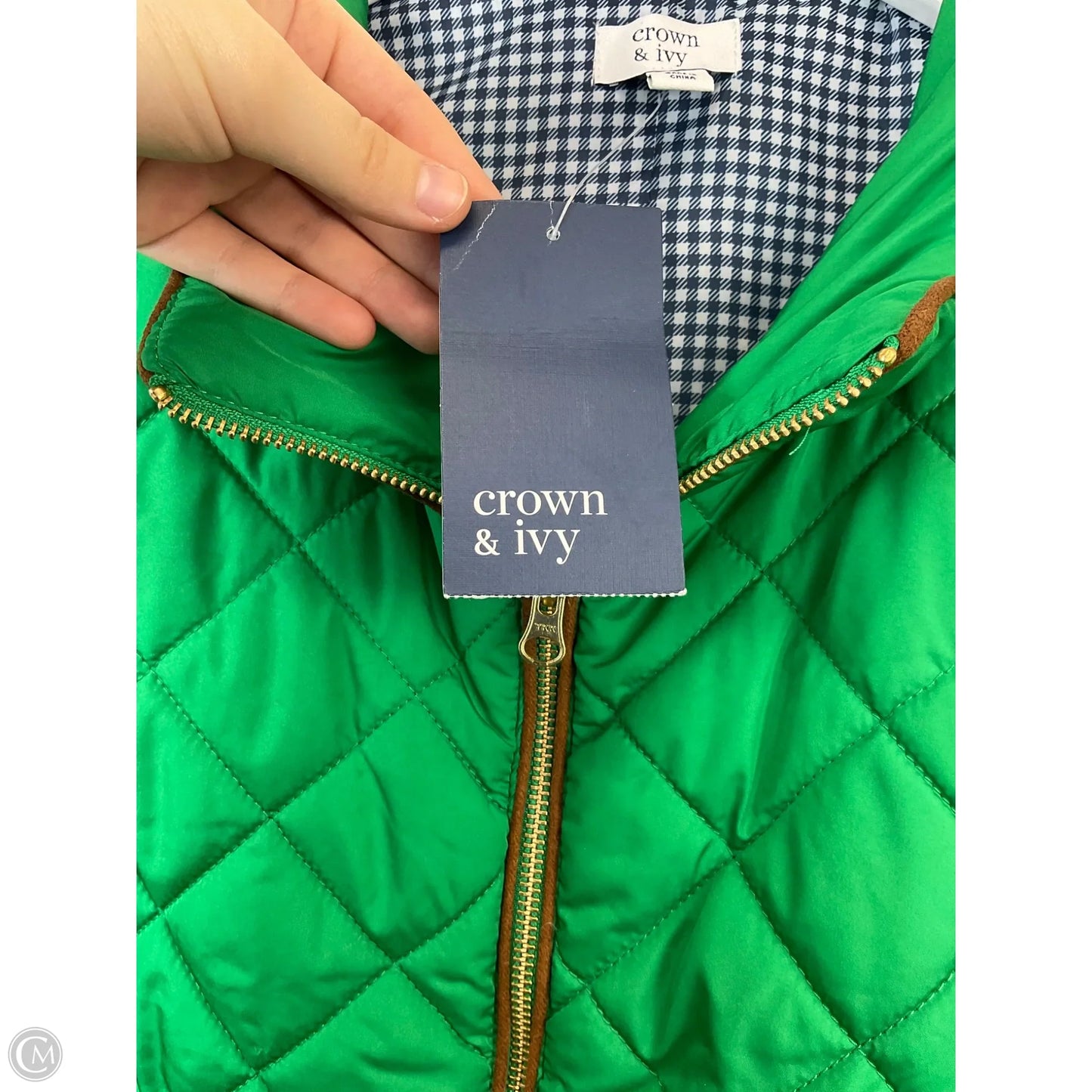Vest Puffer & Quilted By Crown And Ivy In Green, Size: 3x