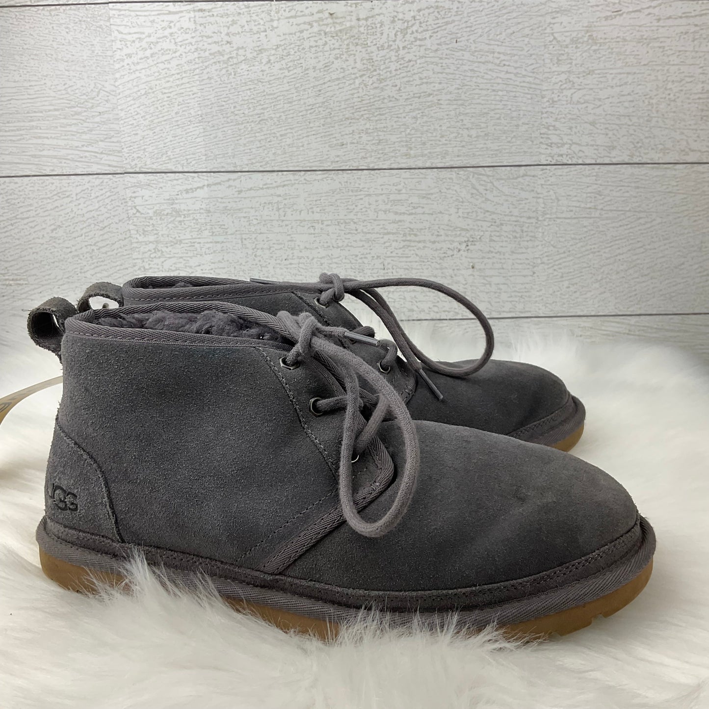 Boots Designer By Ugg In Grey, Size: 9