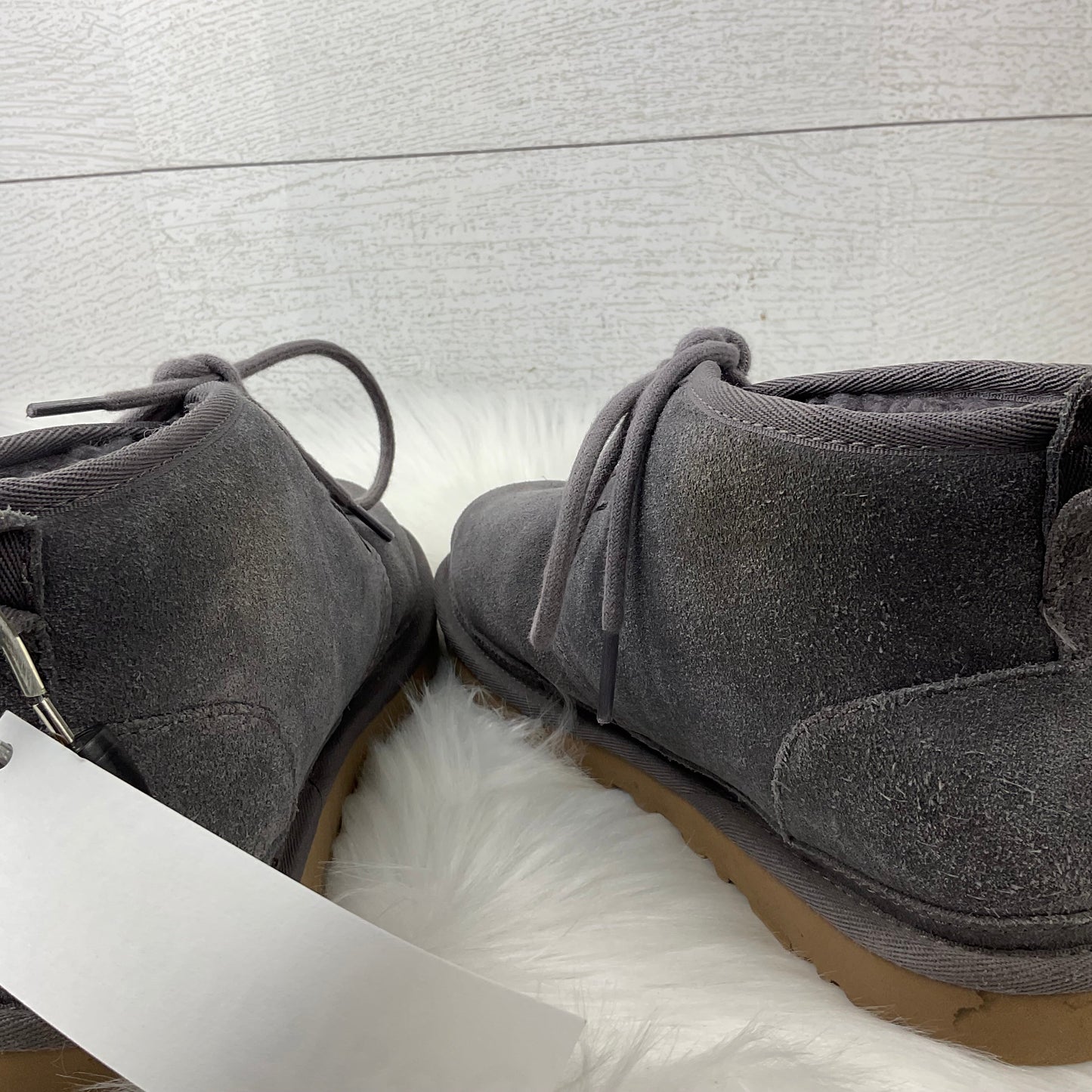 Boots Designer By Ugg In Grey, Size: 9