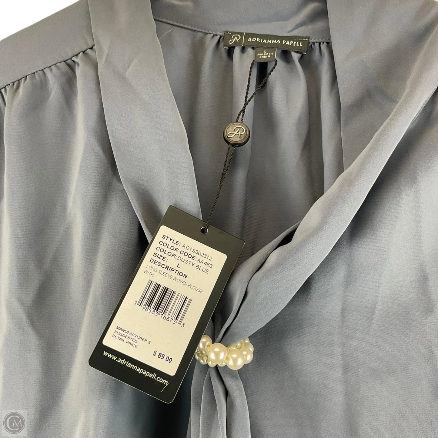 Top Long Sleeve By Adrienne Vittadini In Blue, Size: L