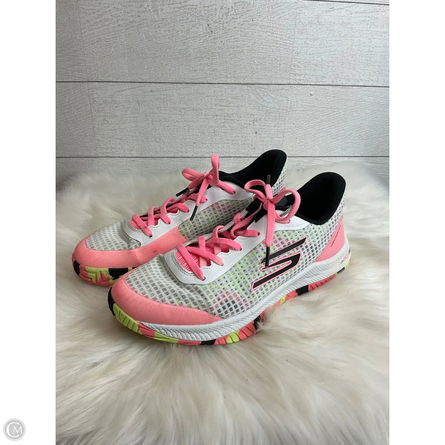 Shoes Athletic By Skechers In Pink & White, Size: 8