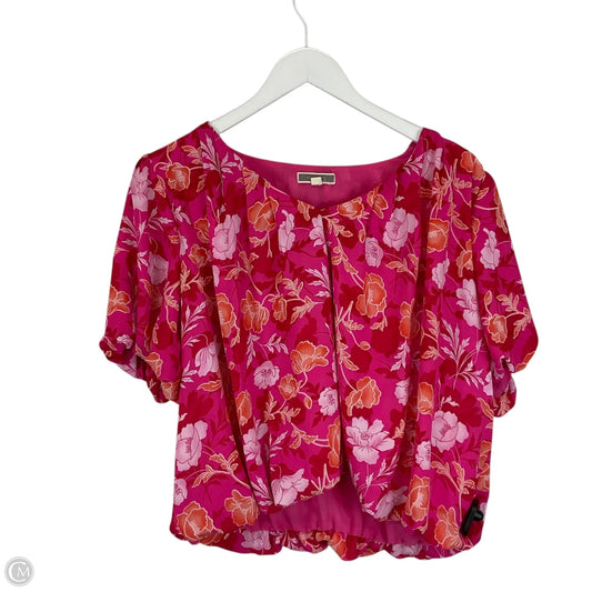 Top Short Sleeve By Pleione In Pink, Size: L
