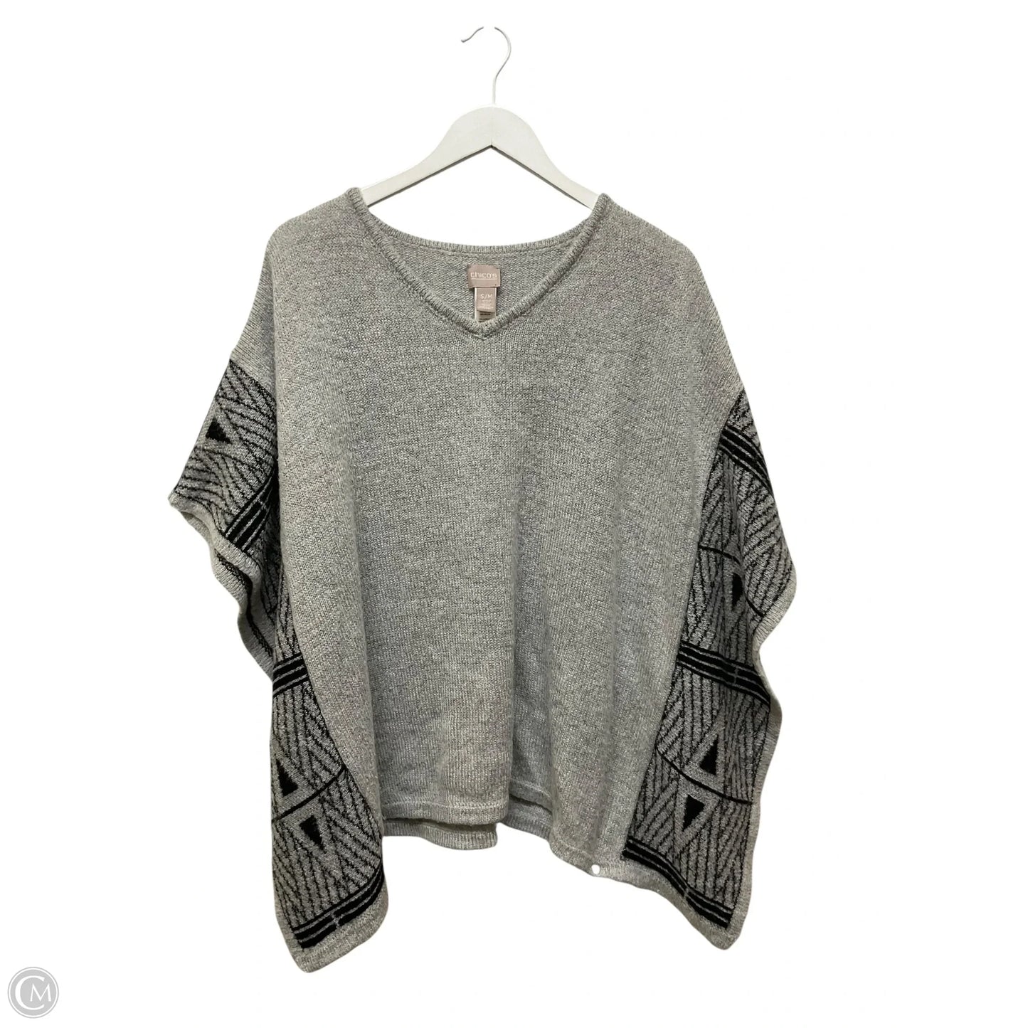 Poncho By Chicos In Grey, Size: S