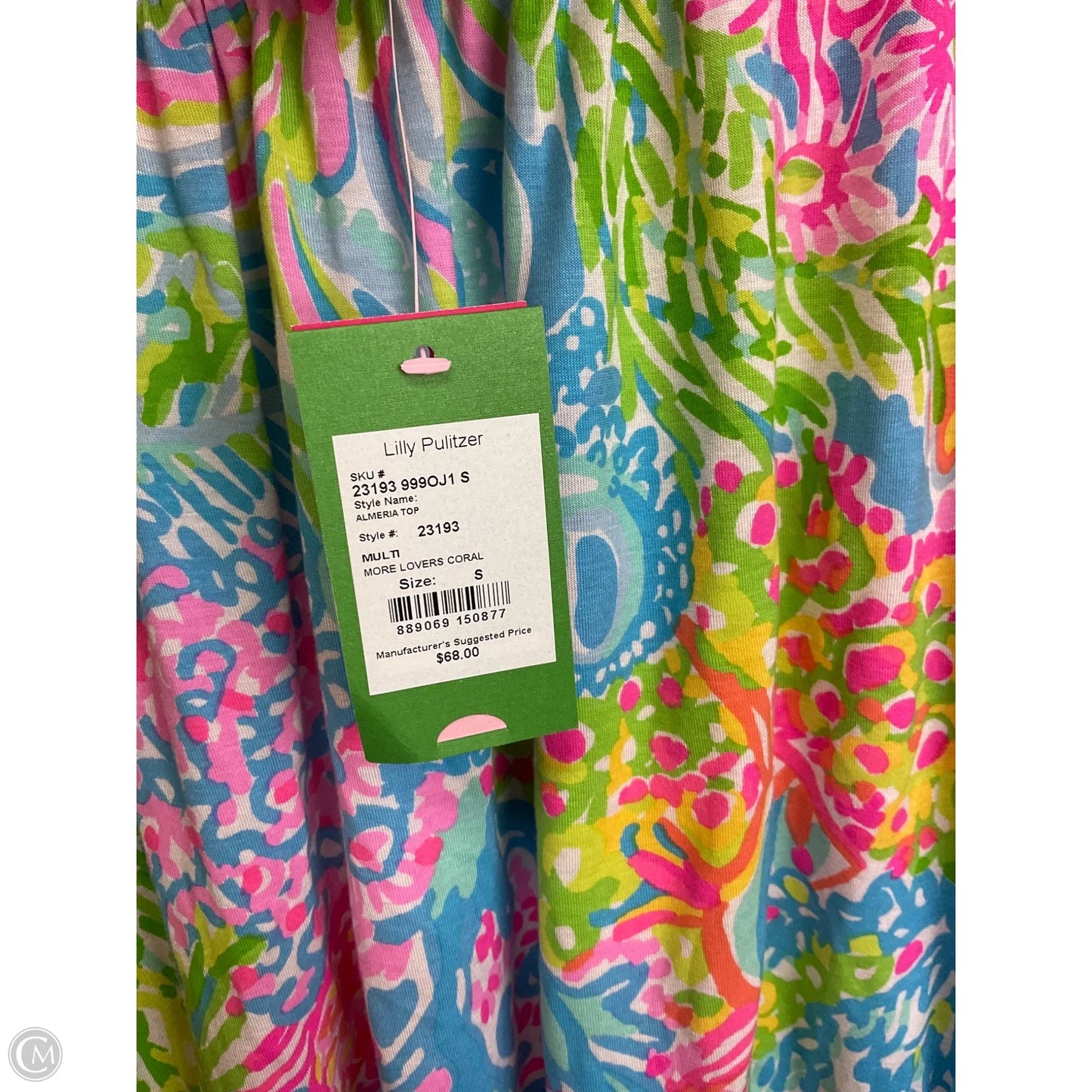 Top Short Sleeve Designer By Lilly Pulitzer In Multi-colored, Size: S