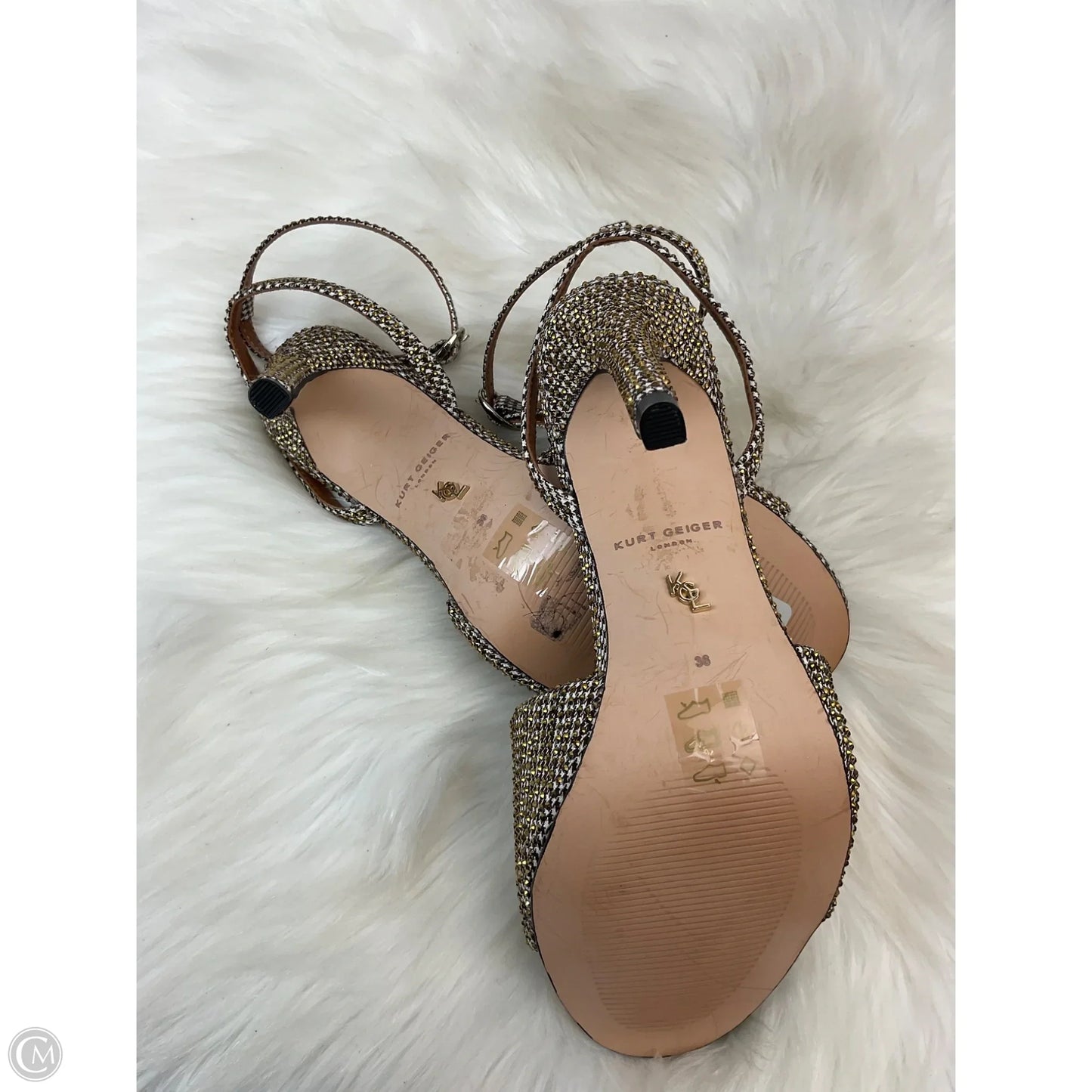 Shoes Designer By Kurt Geiger In Gold & Silver, Size: 7.5