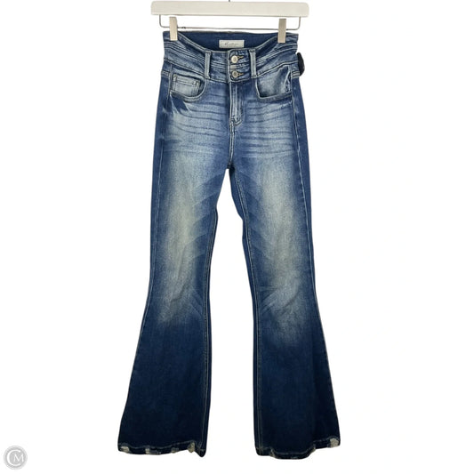 Jeans Wide Leg By Kancan In Blue Denim, Size: 0