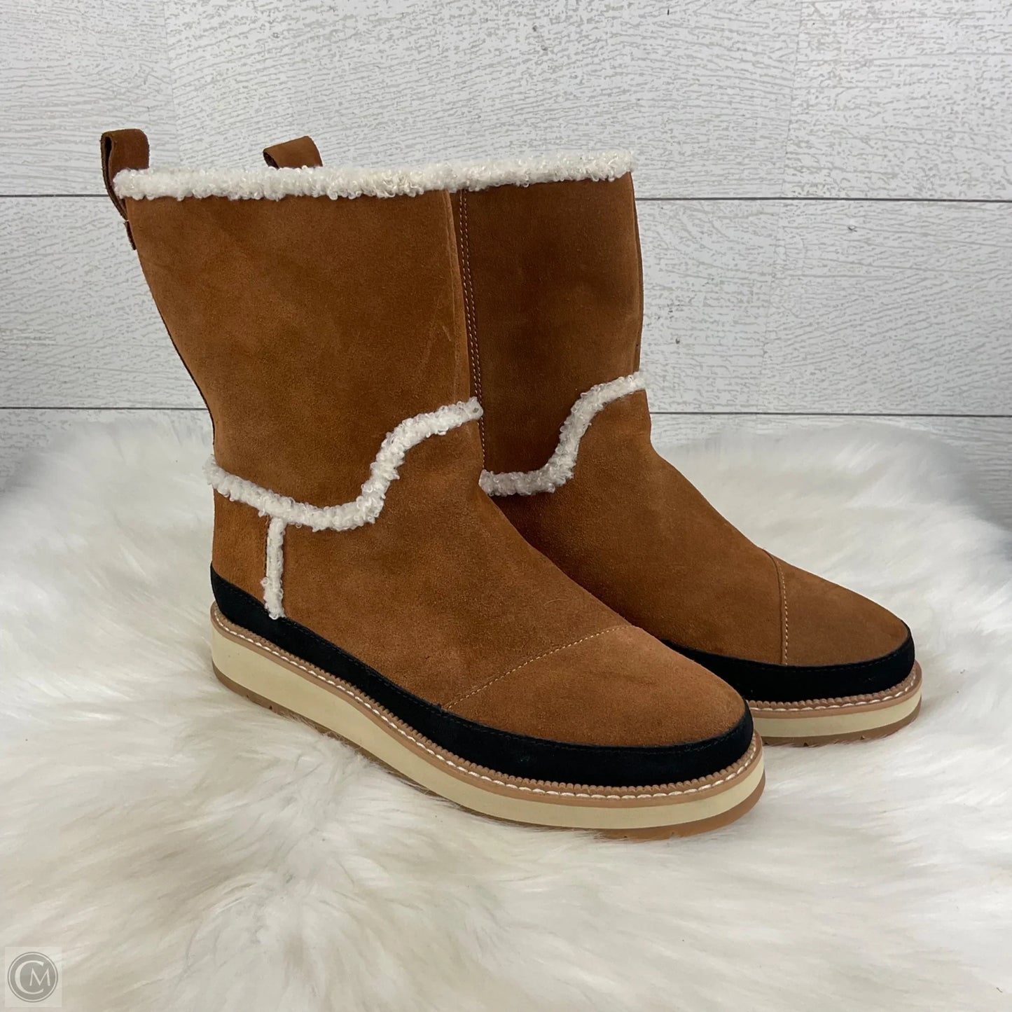 Boots Ankle Flats By Toms In Brown, Size: 5