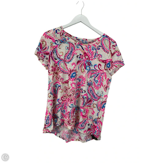 Top Short Sleeve Designer By Lilly Pulitzer In Pink, Size: L