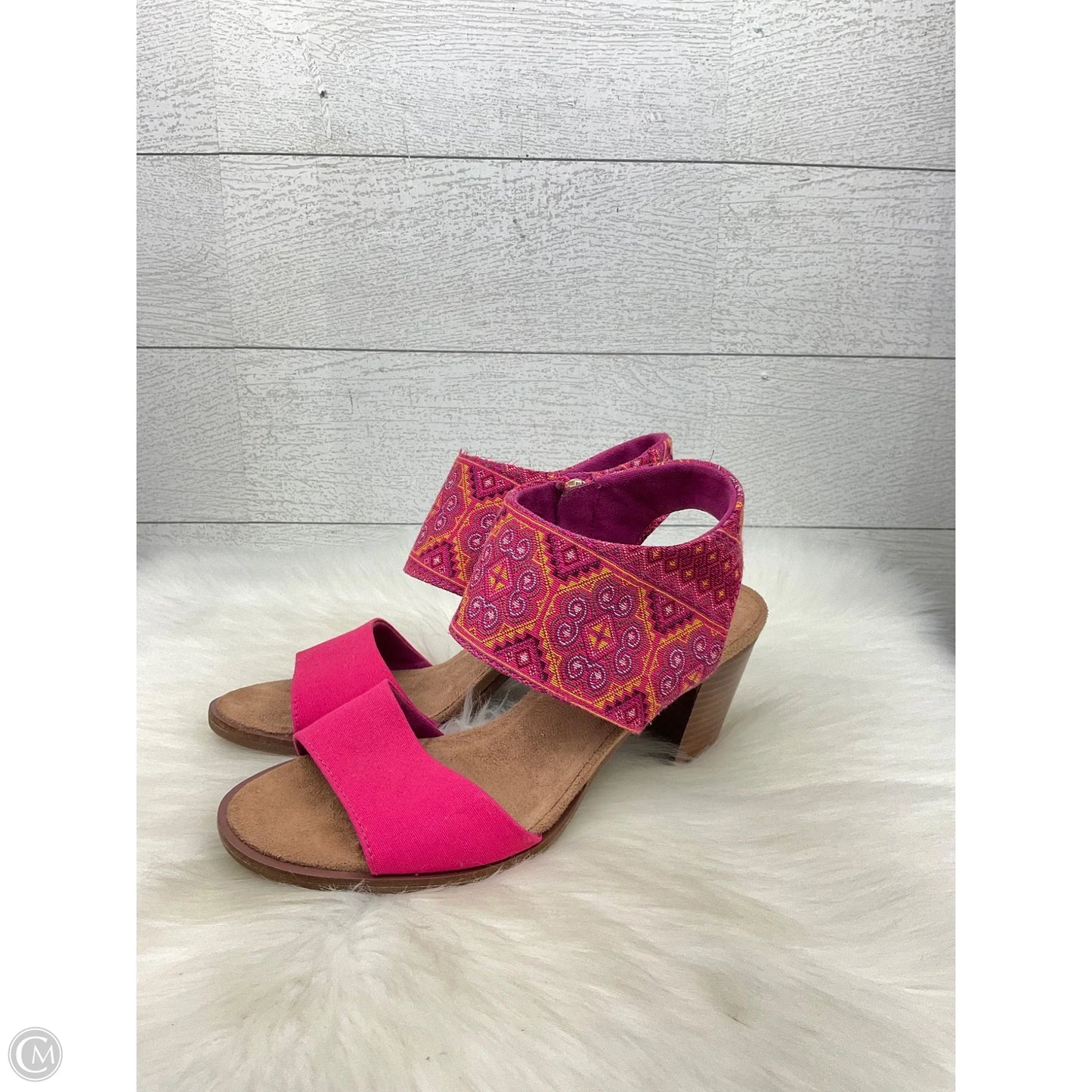 Sandals Heels Block By Toms In Pink, Size: 8.5