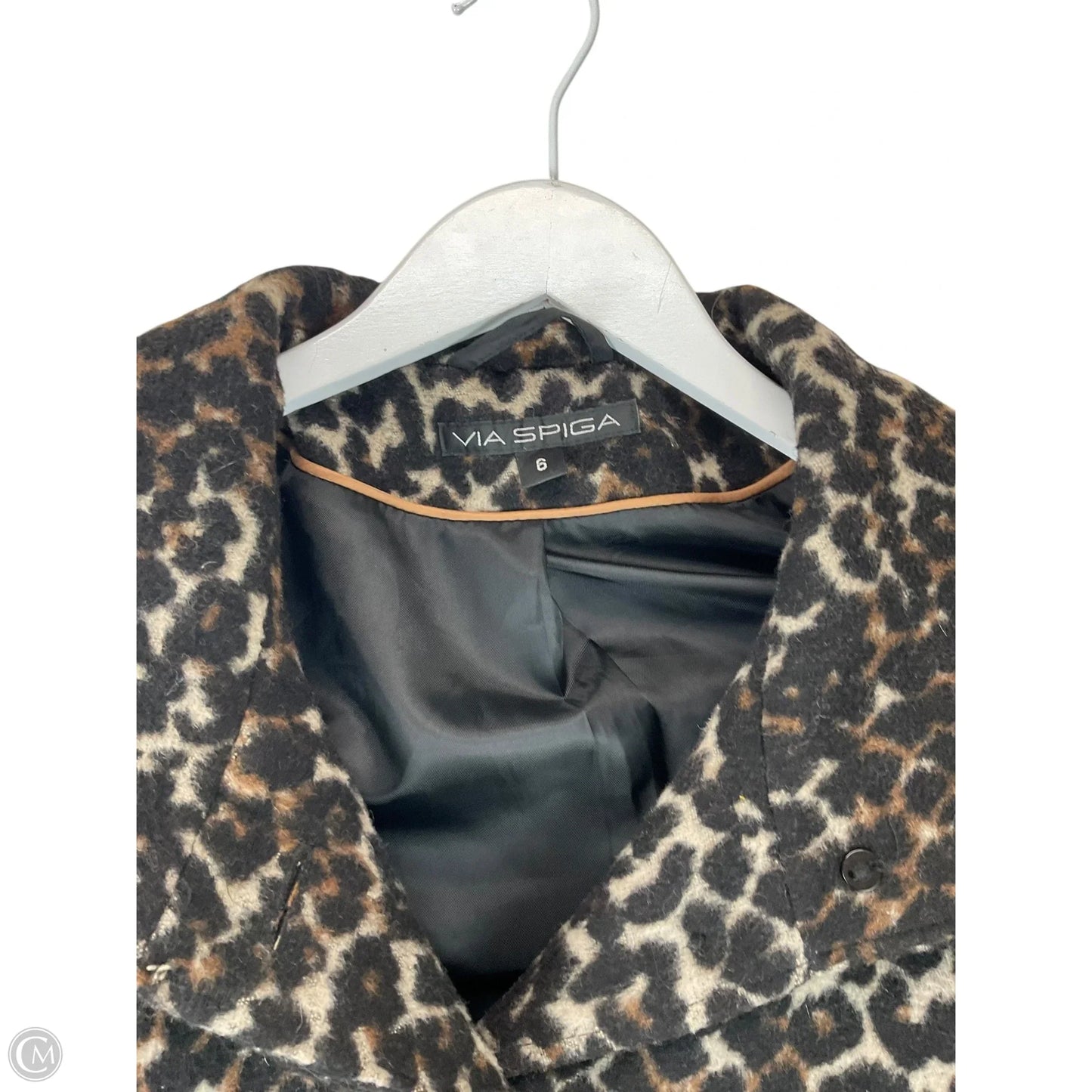 Coat Peacoat By Via Spiga In Animal Print, Size: 8