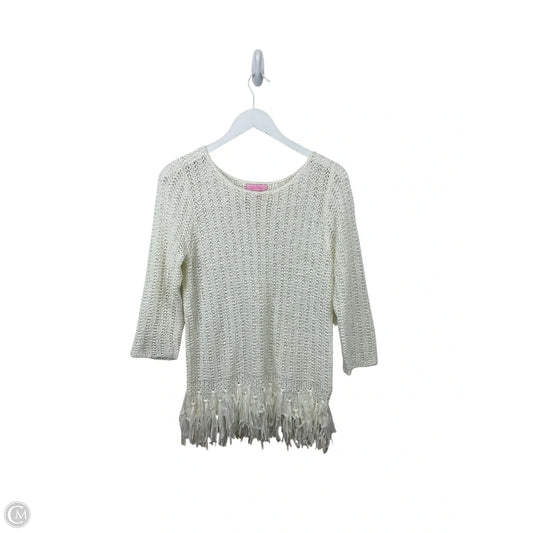 Top Long Sleeve Designer By Lilly Pulitzer In White, Size: M