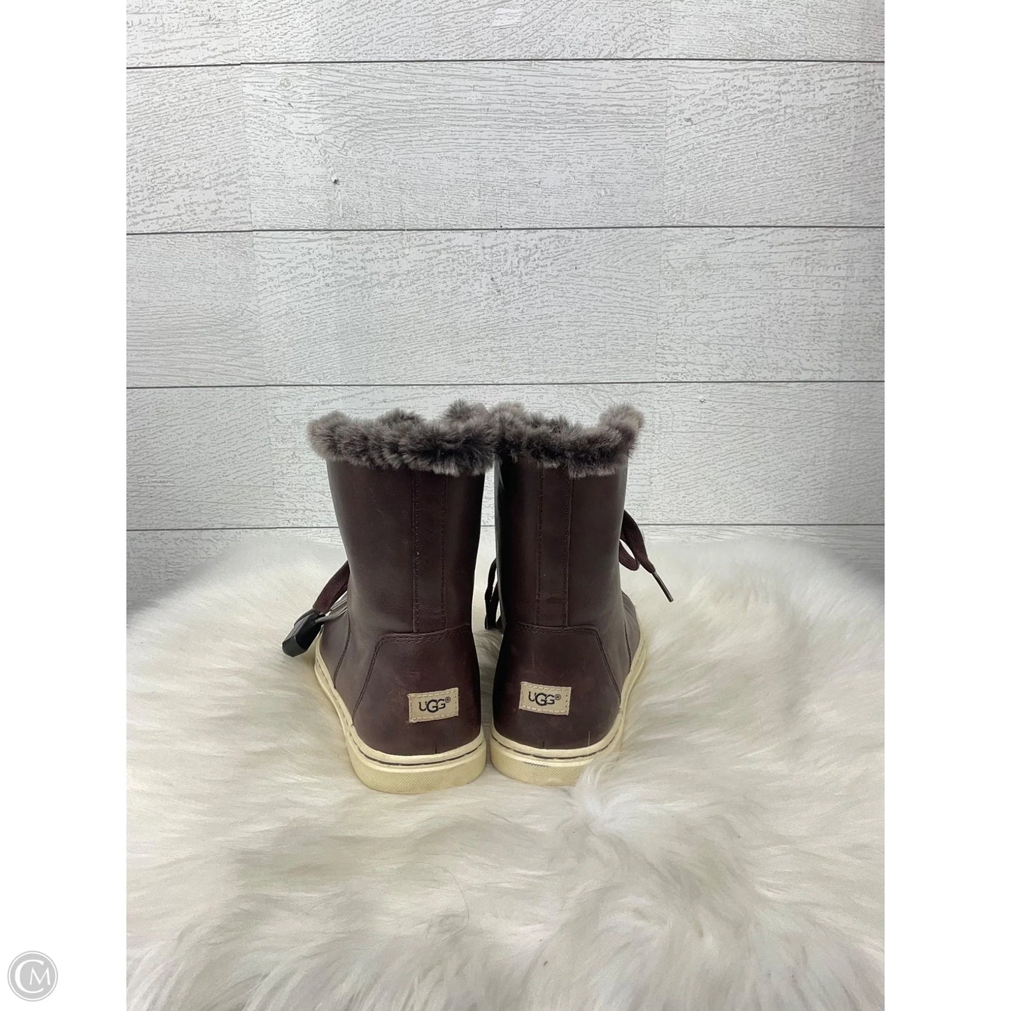 Boots Designer By Ugg In Brown, Size: 6.5