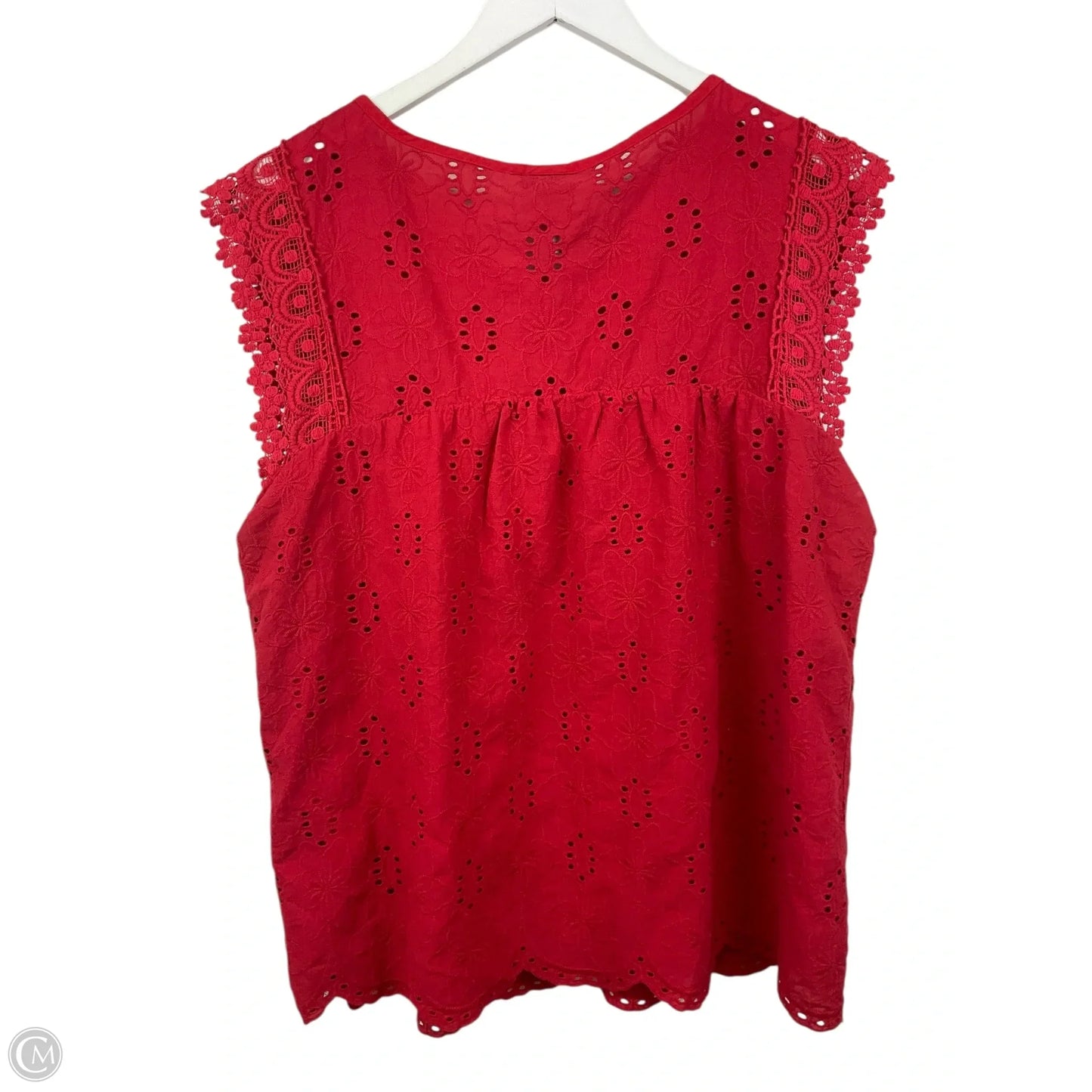 Top Short Sleeve By Knox Rose In Red, Size: L