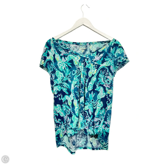 Top Short Sleeve Designer By Lilly Pulitzer In Teal, Size: M