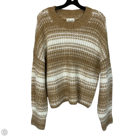 Sweater By Abercrombie And Fitch In Tan & White, Size: M